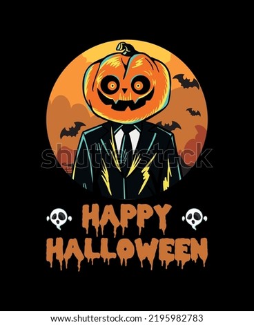 Halloween SVG t shirt design , "Happy Halloween" Pumpkinman