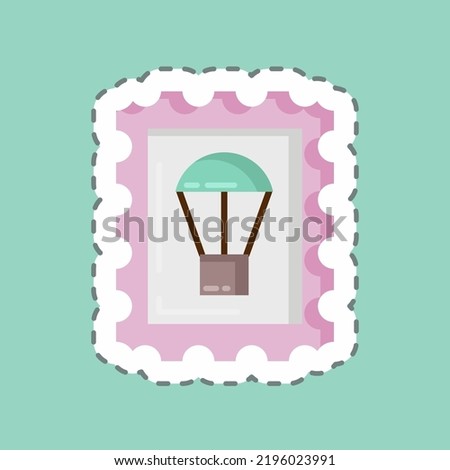 Sticker line cut Stamp Collecting. suitable for education symbol. simple design editable. design template vector. simple illustration