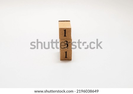 Row of wooden block numbers