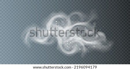 The effect of a fabulous magical winter snowstorm. Christmas snow background. Wind swirl with snowflakes and shimmering effects. Snow storm concept. Vector Royalty-Free Stock Photo #2196094179