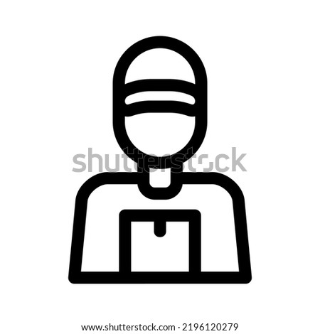 delivery man icon or logo isolated sign symbol vector illustration - high quality black style vector icons
