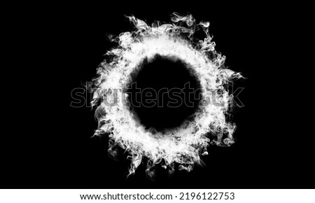 Realistic Ring Fire Stock Image In Black Background