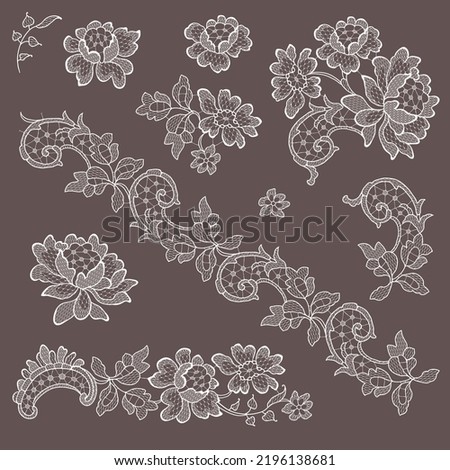 White lace romantic vector collection