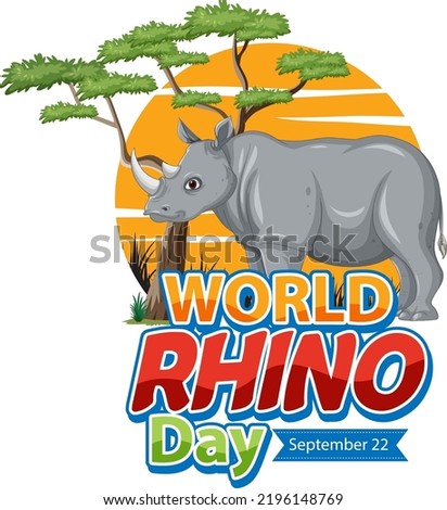 World Rhino Day September 22 illustration