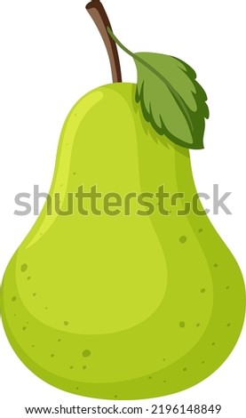 Isolated pear fruit on white background illustration