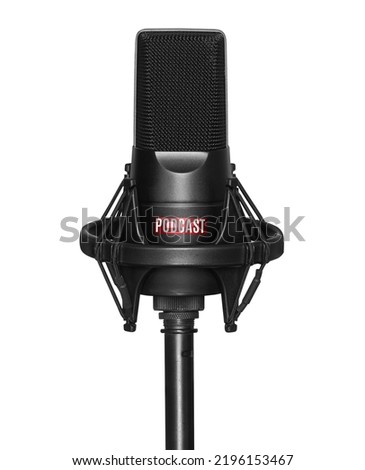 microphone isolated on white background. Condencer Mic for studio recording voice podcasts Royalty-Free Stock Photo #2196153467