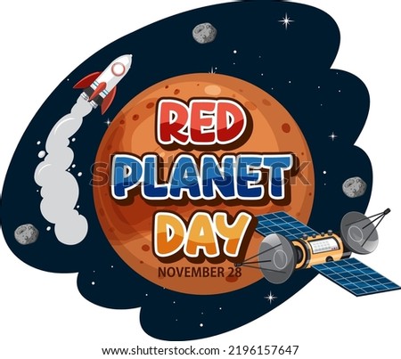 Red Planet Day Banner Design illustration