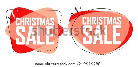 Christmas sale. Set banners design template, Xmas discount tags, offer badge new collection