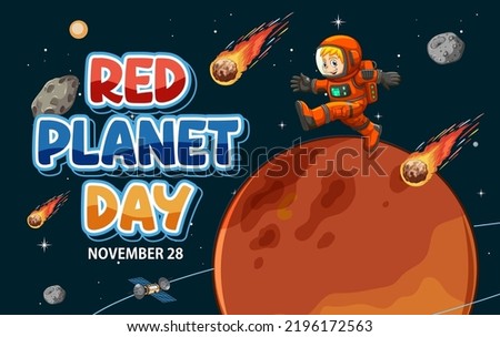 Red Planet Day Banner Design illustration