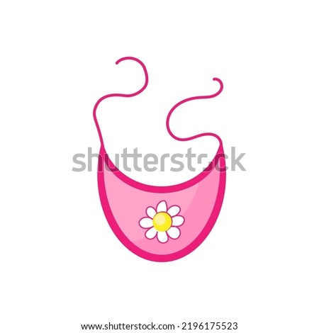Pink baby bib on white background