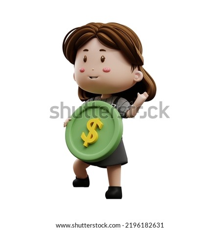 3d illustration cartoon character businesswoman