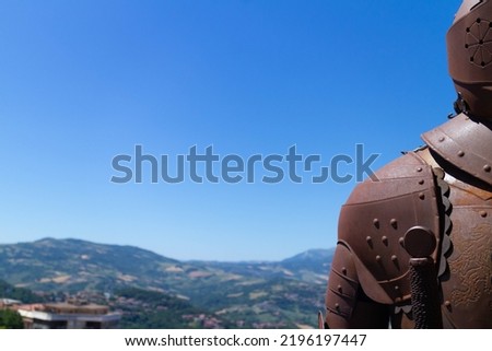 Armor and landscape of the Republic of San Marino. High quality photo