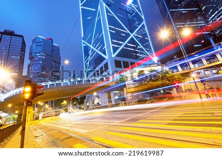 On a busy Hongkong street night