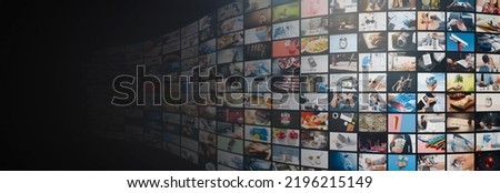 Television streaming video concept. Media TV video on demand technology Royalty-Free Stock Photo #2196215149