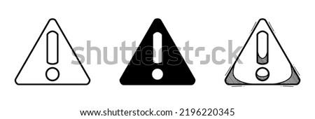 Vector illustration of warning signs icon isolated on white background 