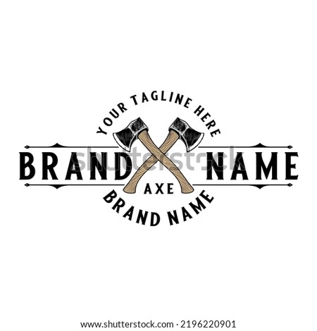 vector logo of two crossed axes.creative design for throwing axes
 Royalty-Free Stock Photo #2196220901