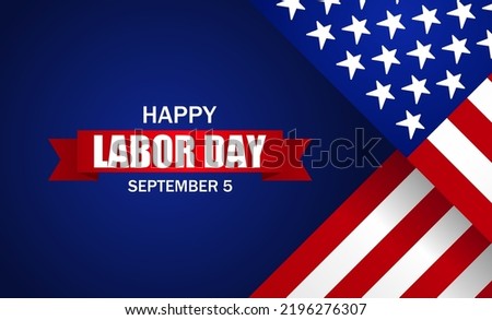 USA Happy Labor Day lettering and flag illustration. Suitable for Poster, Banners, background and greeting card.
