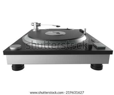 simple rendering digital turntable  on white background with clipping path 
