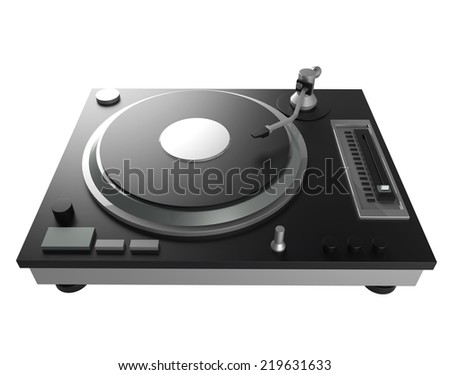 simple rendering digital turntable  on white background with clipping path 