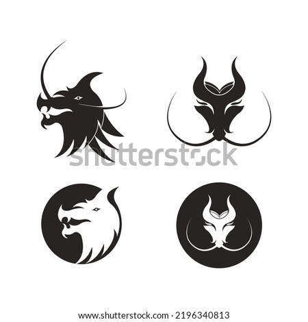 dragon head logo vector illustration template design