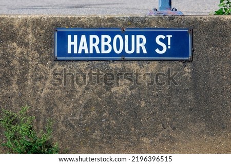 Street sign for Harbour Street in the town of Whitstable in Kent.