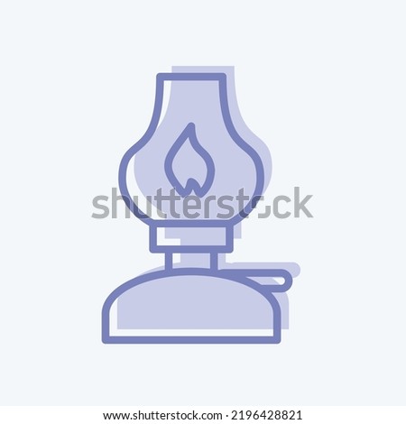 Icon Kerosene Lamp. suitable for House symbol. two tone style. simple design editable. design template vector. simple illustration