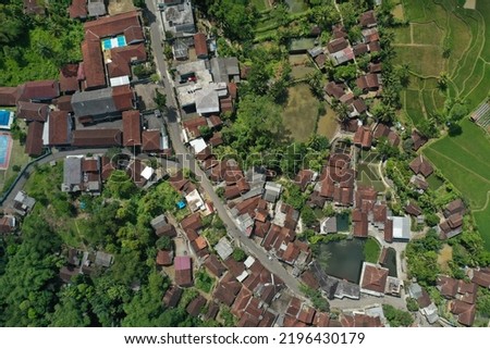 Aerial view of Garut regency, West java, Indonesia