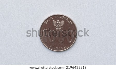 1000 Indonesian rupiah on a white background