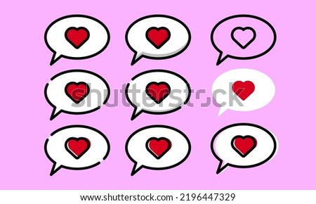 love message icon. bubble love , bubble vector and flat bubble. flat style - stock vector.	