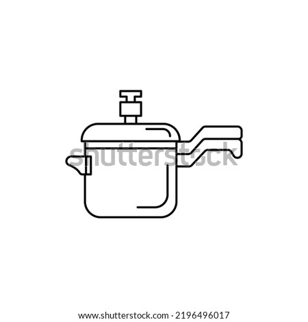 Pressure cooker icon in line style icon, isolated on white background