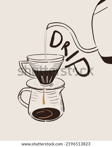 Pour over codde, hand draw sketch vector. Royalty-Free Stock Photo #2196513823