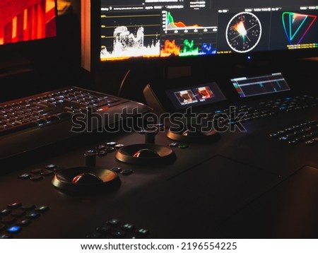 Color grade controller and blur color waveform Royalty-Free Stock Photo #2196554225
