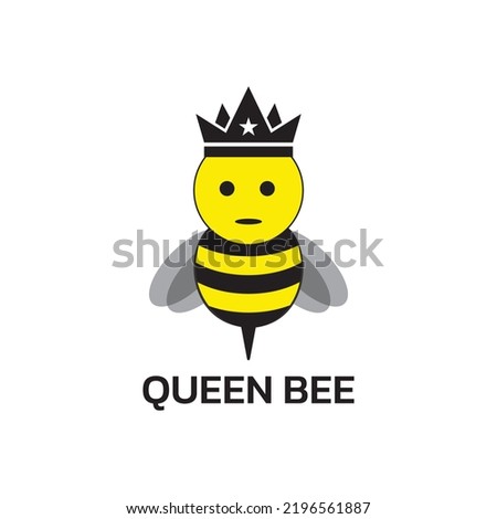 Creative, Modern And Minimal Queen Bee Logo Icon Vector Illustration