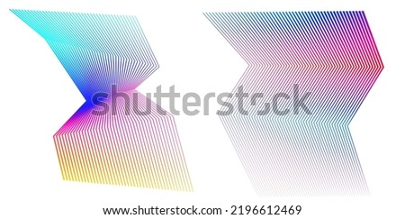 Set Abstract lines design element on white background of angle waves. Vector Illustration eps 10 for grunge elegant business card, print brochure, flyer, banners, cover book, label, fabric