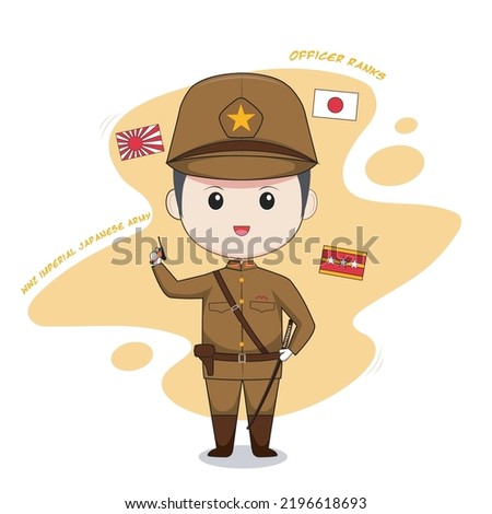 Imperial japanese soldier cartoon vector Royalty-Free Stock Photo #2196618693