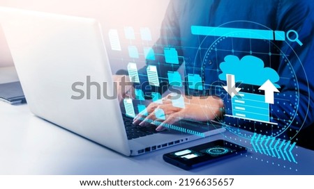 Retrieving data from the working server,Organize business documents Manage internal systems efficiently Royalty-Free Stock Photo #2196635657