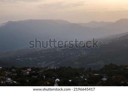 View of the valley near Demerdzhi at sunset