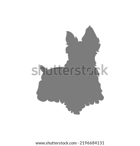 Grey silhouette of the Scottish Terrier on white background. Vector illustration.