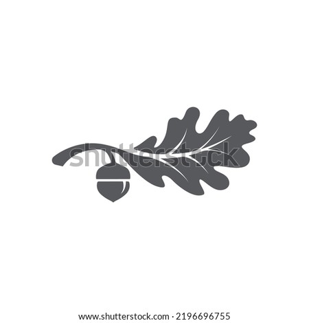 Oak leaf logo design template. Oak leaf with acorns graphic vector. Vector illustration Royalty-Free Stock Photo #2196696755