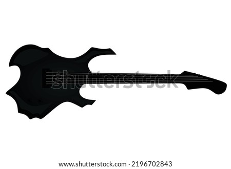 Black electric guitar. vector illustration