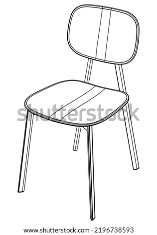 Chair line vector illustration, isolated on white background