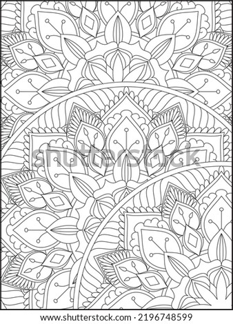 Floral Coloring Page For Adults. Floral Coloring Page