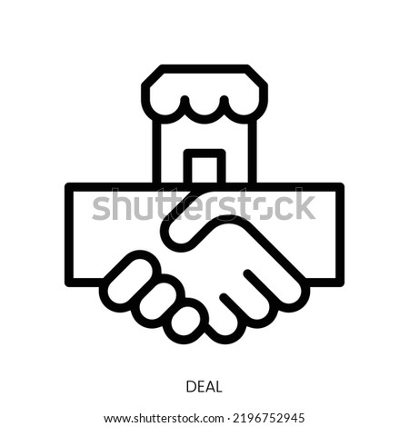 deal icon. Line Art Style Design Isolated On White Background