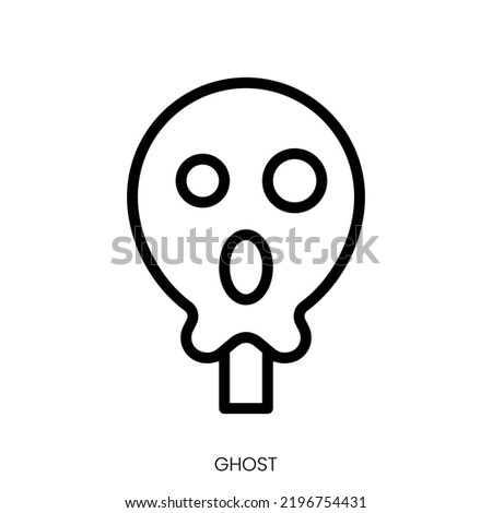 ghost icon. Line Art Style Design Isolated On White Background