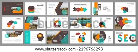 Modern presentation slide templates. Infographic elements template  set for web, print, annual report brochure, business flyer leaflet marketing and advertising template. Vector Illustration Royalty-Free Stock Photo #2196766293