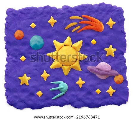 Isolated picture made of playdough on the white