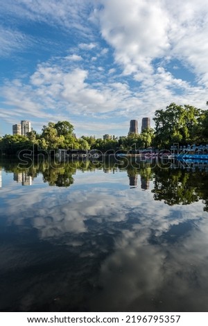 Beautiful view of chapultepec lake in mexico city Royalty-Free Stock Photo #2196795357