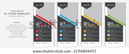 Modern Corporate Business Dl Flyer Leaflet Template Sample Unique Concept, Creative Business Rack Card Vector Design Layout for Advertisement, Promotion Royalty-Free Stock Photo #2196804693