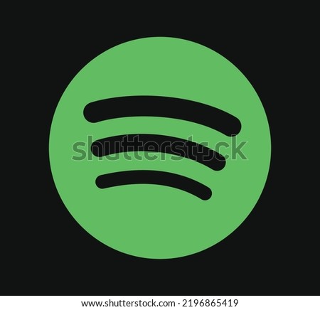 logo sign isolated social media digital famous green color vector template signal music icon internet symbol black background Royalty-Free Stock Photo #2196865419