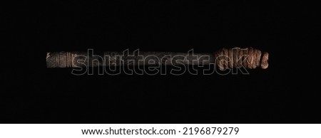 ancient torch isolated on black background Royalty-Free Stock Photo #2196879279